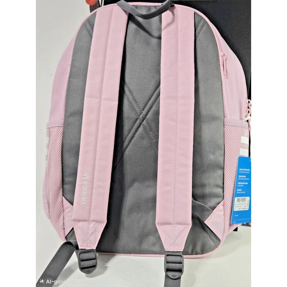 ADIDAS Originals Treble Backpack 1403 CU TRUE PINK/GREY FOUR JK7832 NEW W/ Tag - Picture 3 of 4